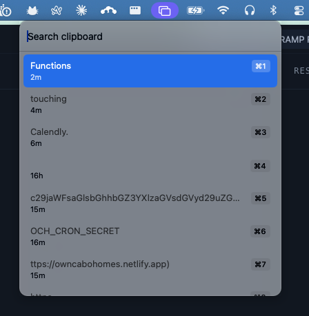 Copycat clipboard manager interface